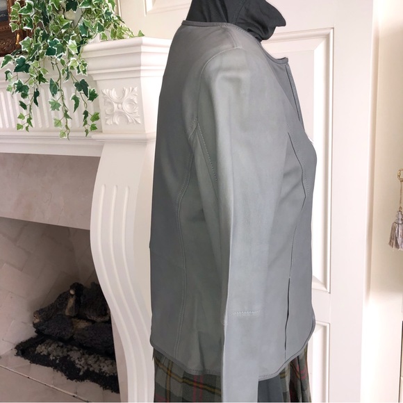 Worth Green Light Weight Leather Zip Jacket New Size 10 - Picture 3 of 16